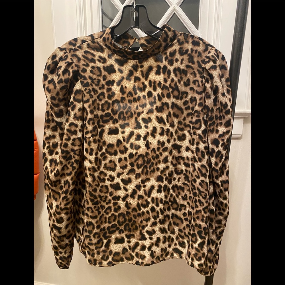 AQUA leopard print top with open back